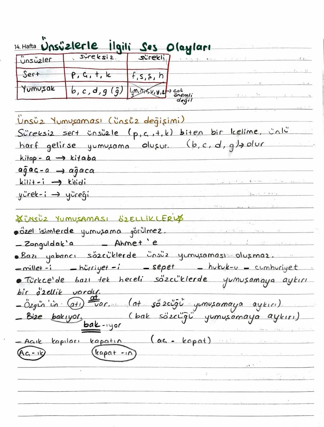 "
14. Hafta Ünsüzlerle ilgili Ses Olayları
Sureksi 2.
sürekli
Ünsüzler
Sert
P.
, G, +,
k
f,s,s, h
Yumuşak
b,c,d,g (gm... v, 4,2 Col
önemli
d