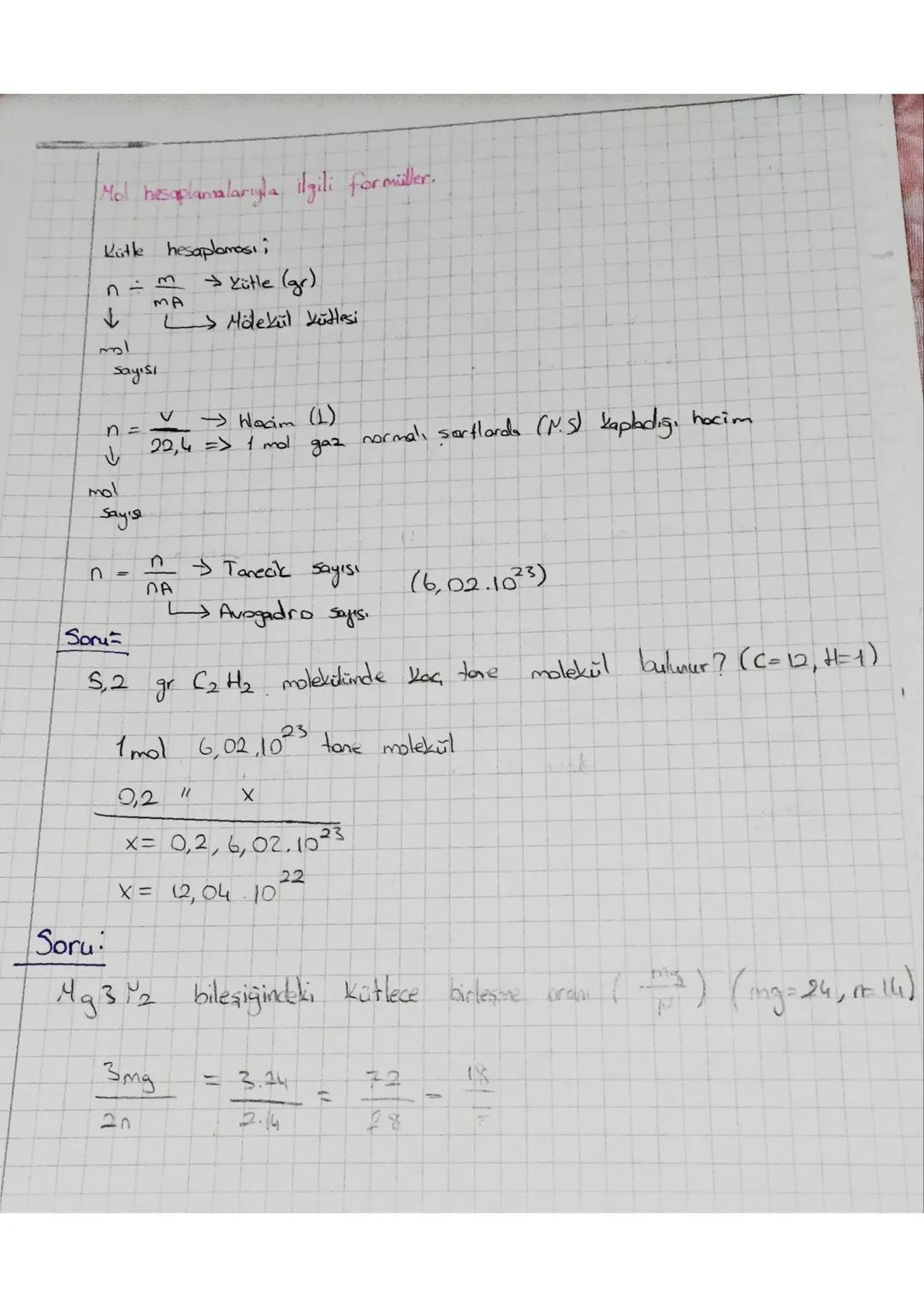Hol Kavrami
Gok sayıda atomu ifade etmek için
Kullanılır.
Atomik katle birimi: Karbon -12 (12-C) ölçü alınmış ve bir tane
Karbon atomunun kü