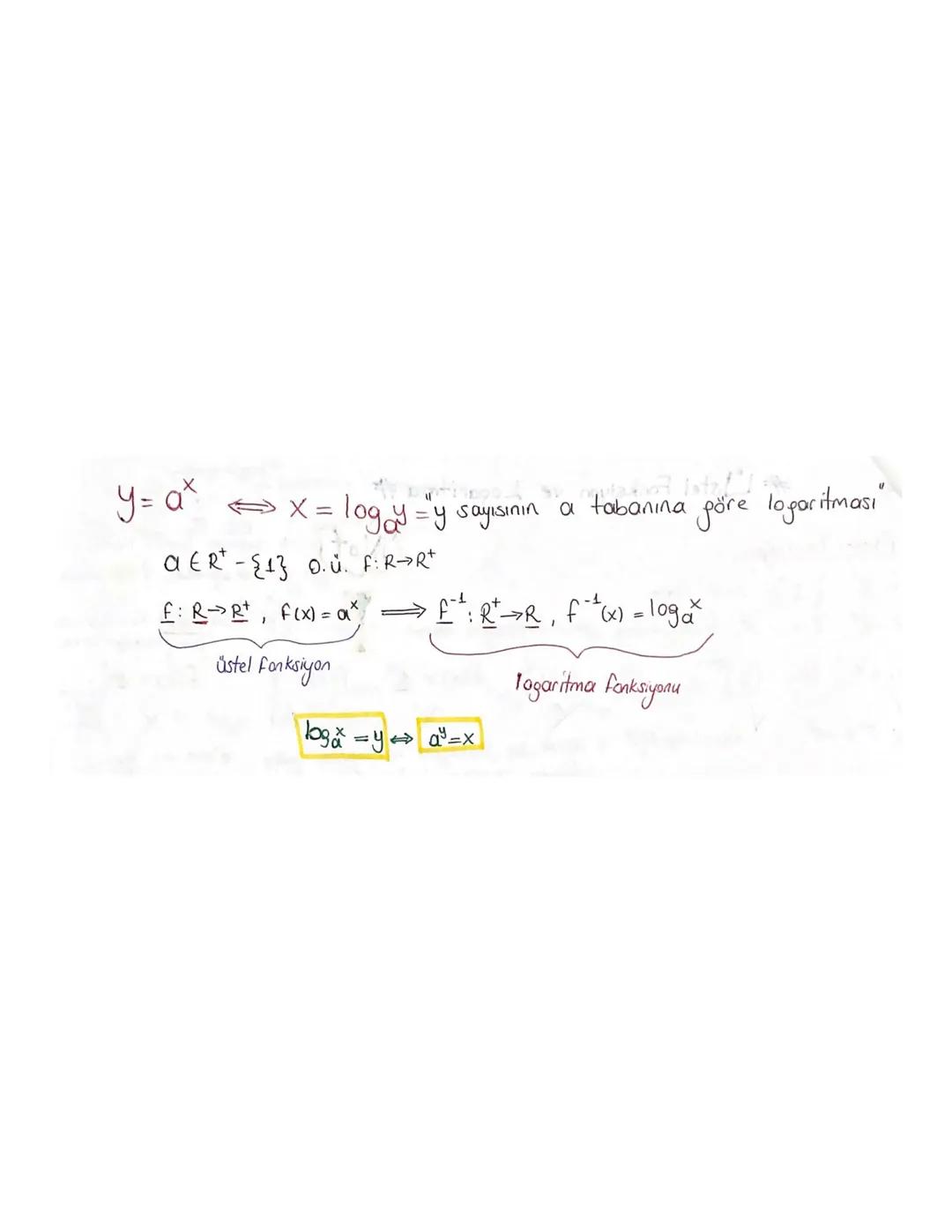 #Ustel Fonksiyon ve Logaritma #
Üstel Fonksiyon
$A \in R^{+}-\{1\}$ olmak üzere
$F: R\rightarrow R^{+}$, $F(x)=a^{x}$ Fonksiyonuna üstel