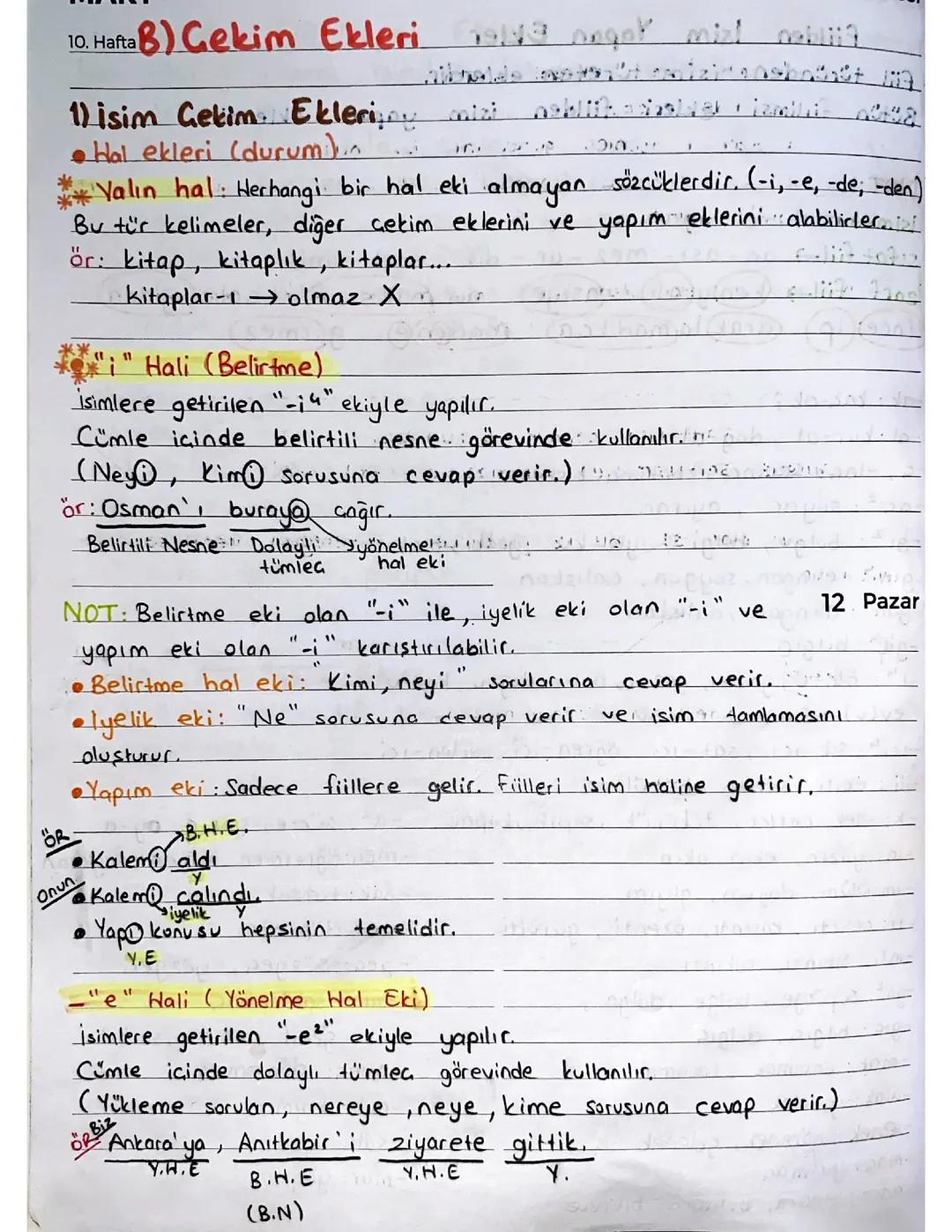 Türkçe Çekim Ekleri: Detaylı Notlar