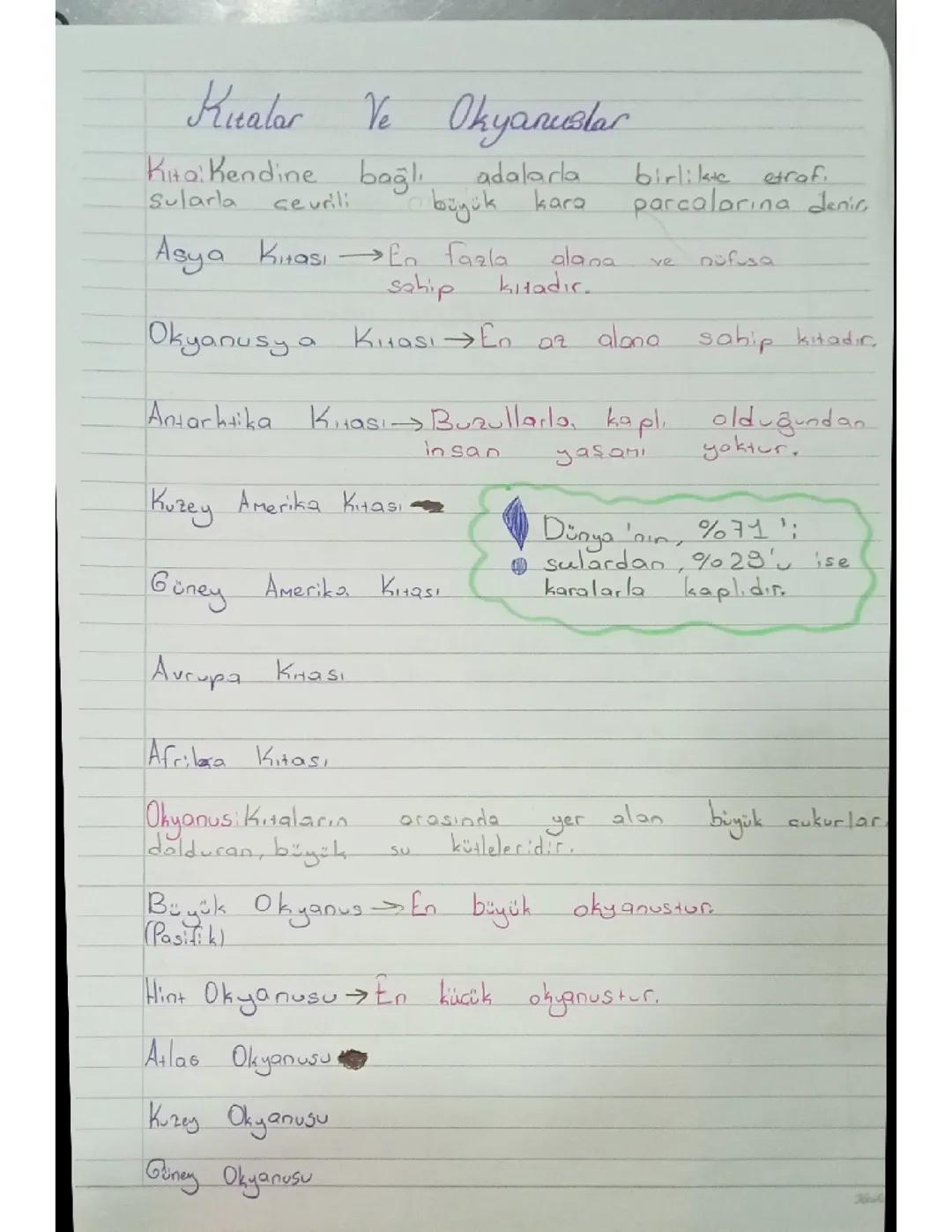 Kıtalar ve okyanuslar