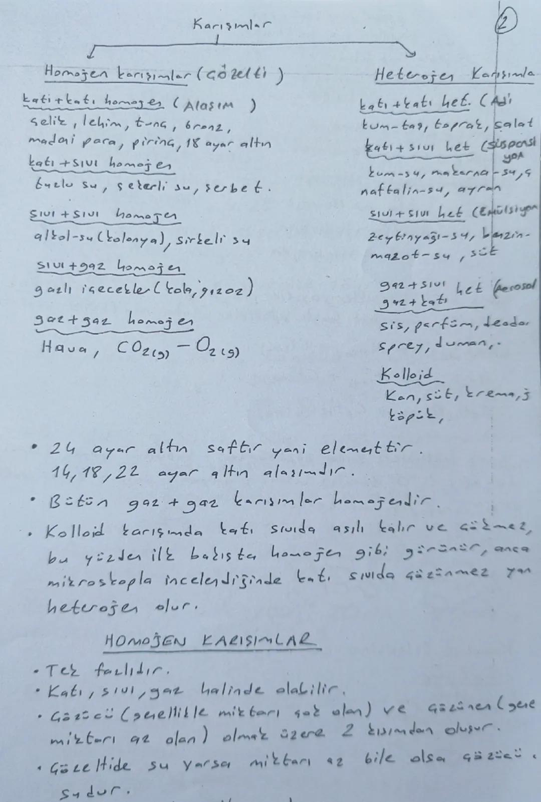 KARIŞIMLAR
Genel Özellikleri
Saf değildirler.
•Bileşenleri arasında belirli bir
.En 92
oran yoktur.
2 tür atom veya molekülden oluşur.
Bileş