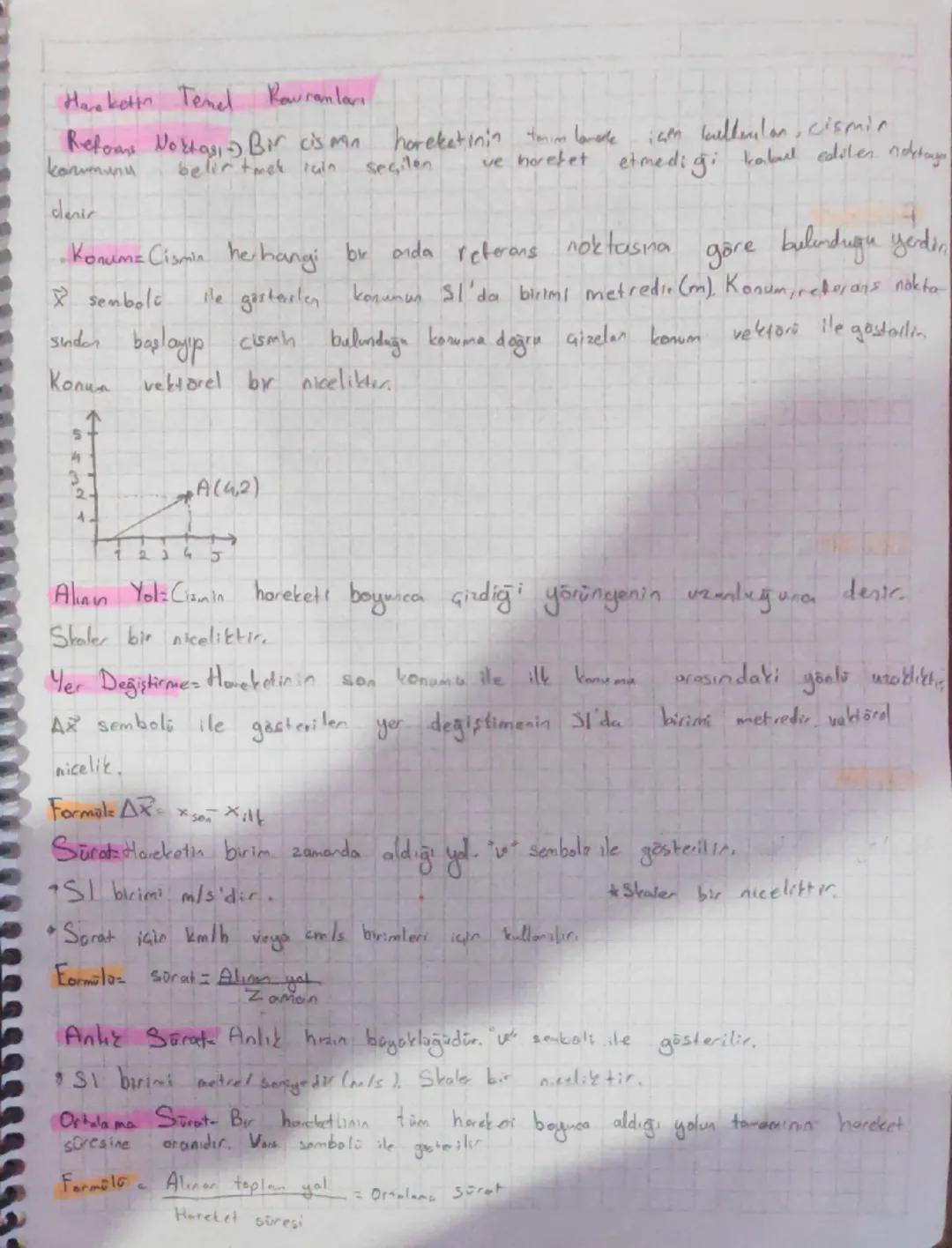 # Hareketim Temel Rauranları
Refoons Noktası Bir cis mn hareketinin terimlerede iam laullerton, cismin
konumunu belirtmek için seçilen ve h