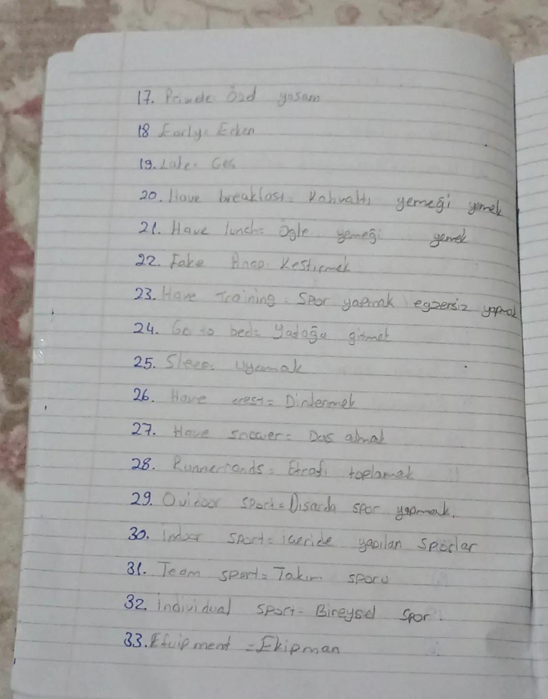 SPORTS
D Skating Paten
2) Weightifting - Ağırlık kaldırmak
3) Snow boarding - Kayal, yapmak
4. Siking = Kayok
5) Siwiming: Yüzmek
Wersting
7