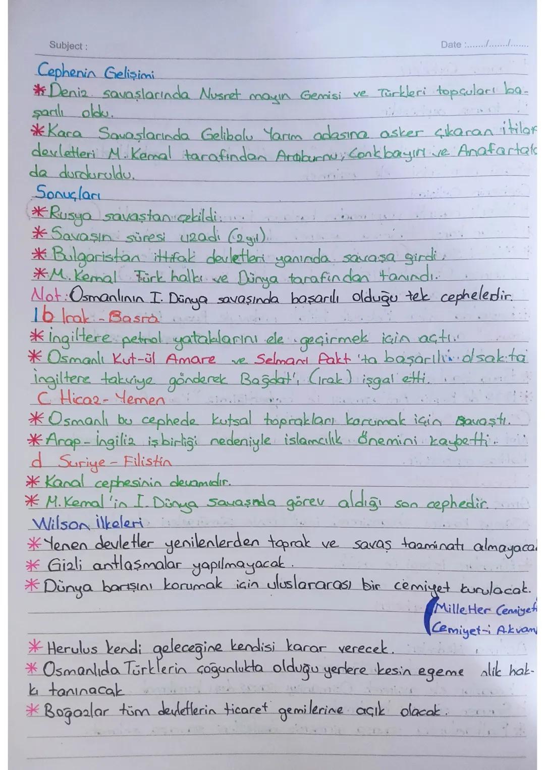 2. ÜNITE
I. Dünya Savaşı (1914-1918)
Nedenleri
Genel Nedenleri
*Hammadde ve pazar arayışı (sömürgecilik)
* Fransız ihtilalinin getirdiği m