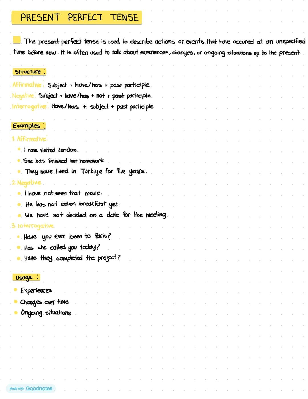 Understanding the Present Perfect Tense