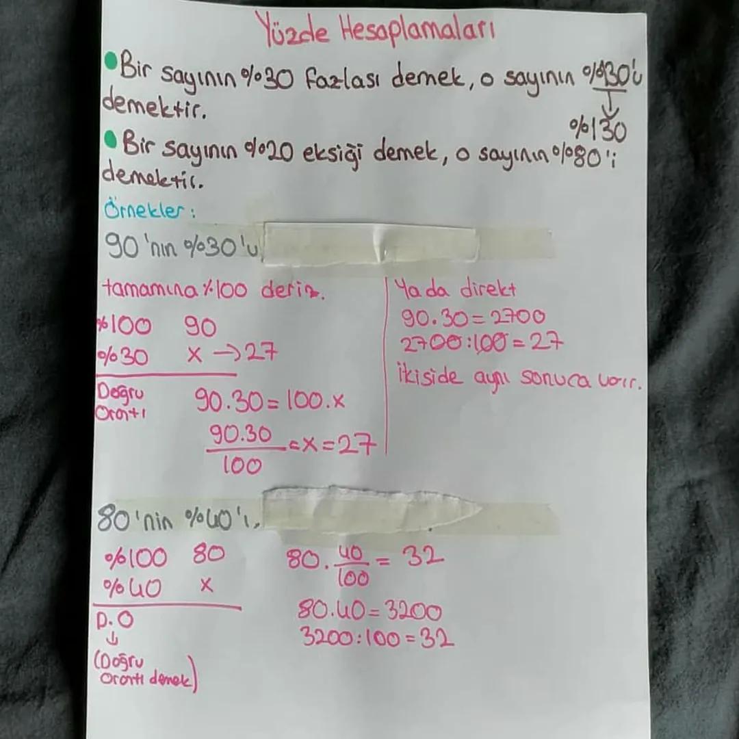 Yüzde Kavramı
* Paydası 100 olan kesirleri % sembolü ile gösterebiliriz
* Paydası 100 olmayan kesirlerin paydası genişletme
veya sadeleştirm