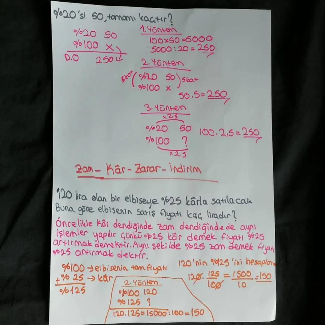 Yüzde Kavramı
* Paydası 100 olan kesirleri % sembolü ile gösterebiliriz
* Paydası 100 olmayan kesirlerin paydası genişletme
veya sadeleştirm