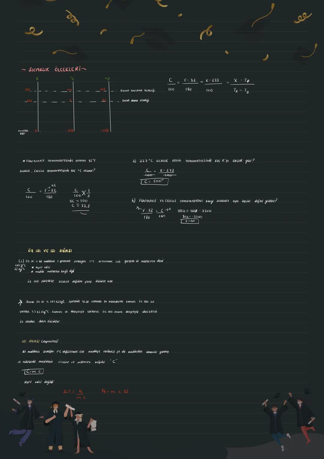 # ISI VE SICAKLIK KAVRAMLARI
* Sicaklik atom ve moleküllerin ortalama kinetik enerjisinin bir göstergesidir.
* Termometreyle ölçülü