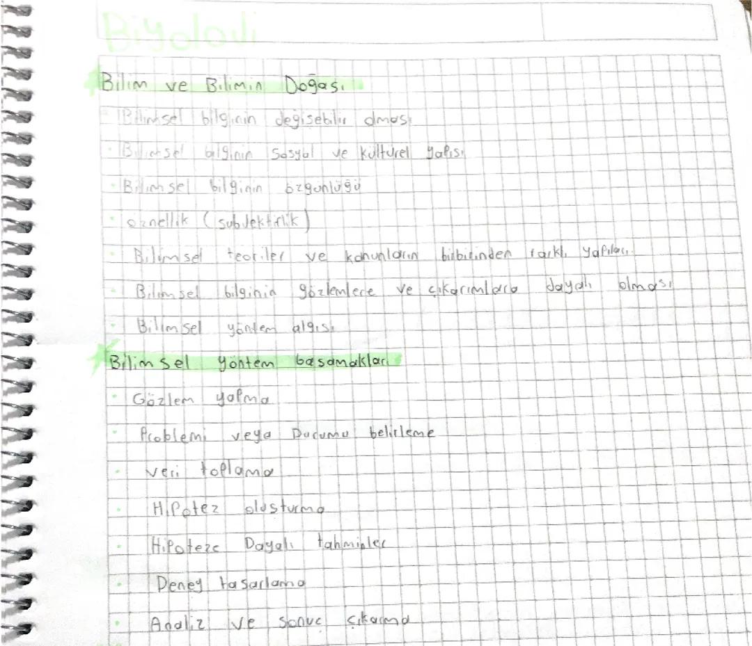 9. Sınıf biyoloji sınav notları