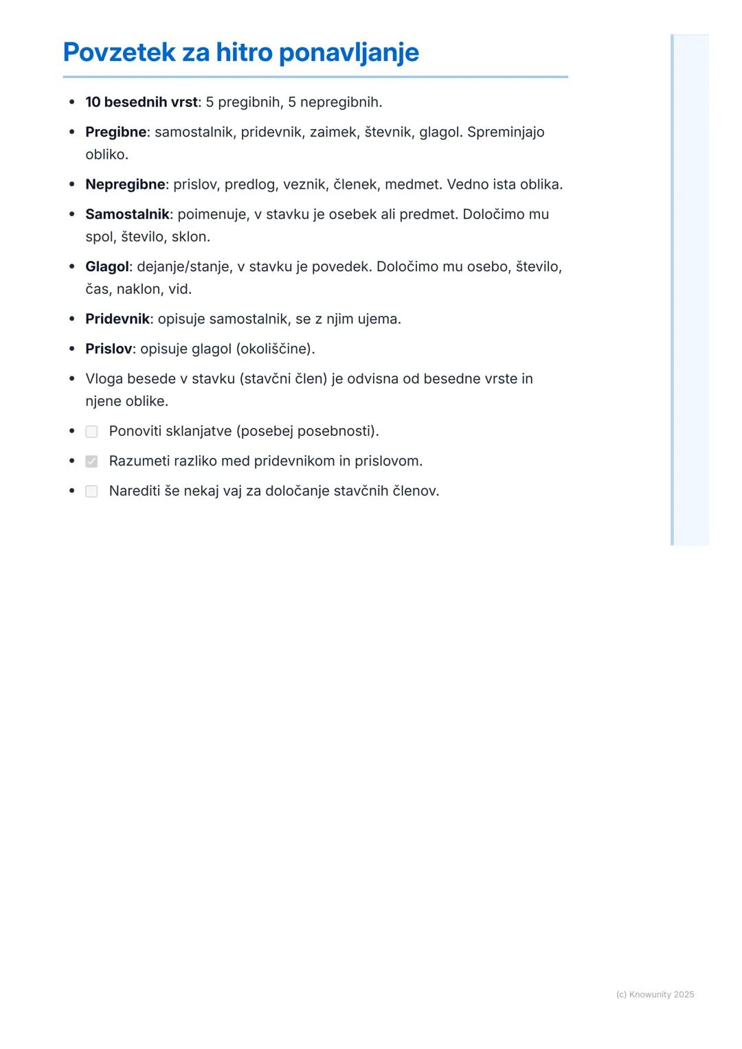 # Besedne vrste in njihove vloge
## Uvod v besedne vrste
Besedne vrste so osnova jezika. Vsaka beseda v stavku pripada določeni
vrsti, ki