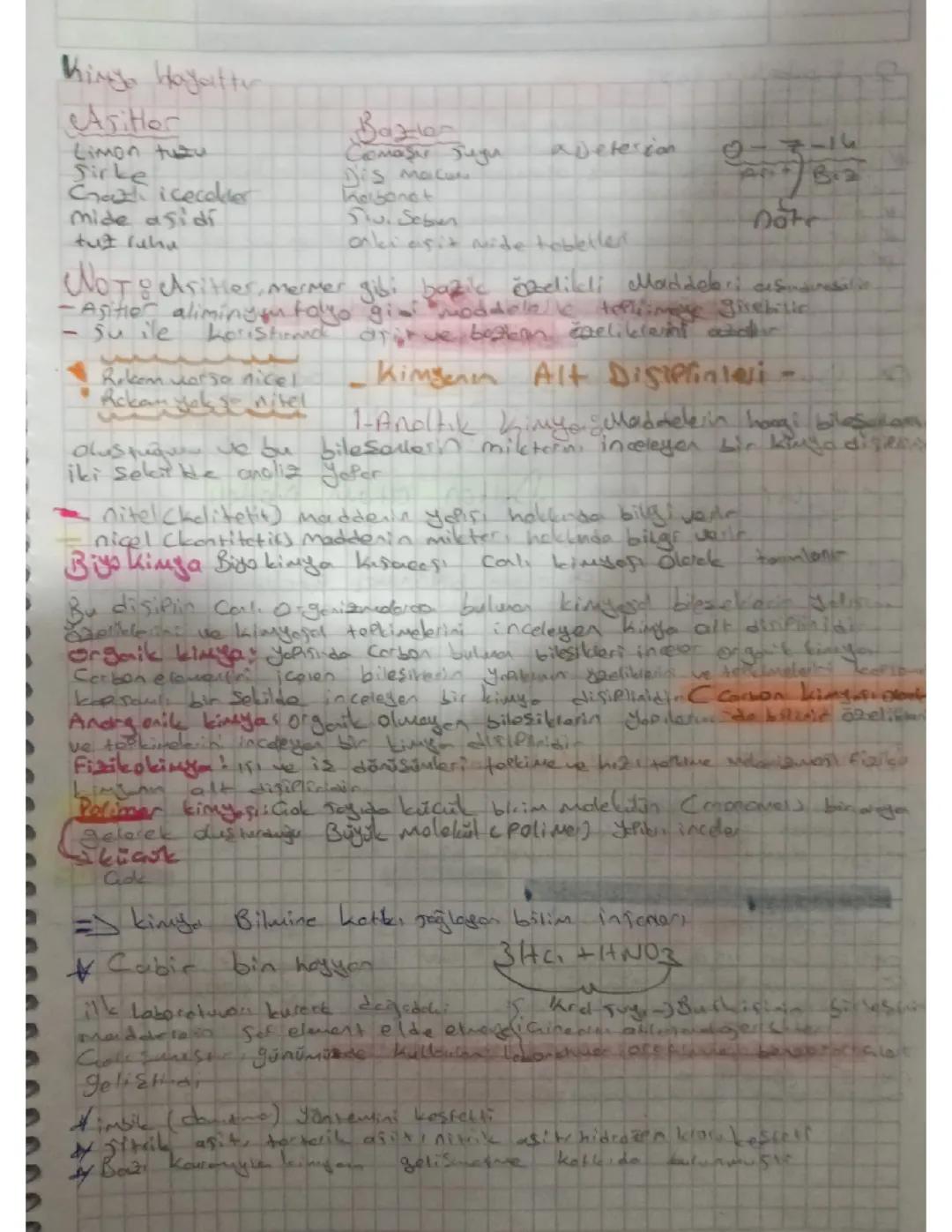 9. Sınıf kimya ders notu