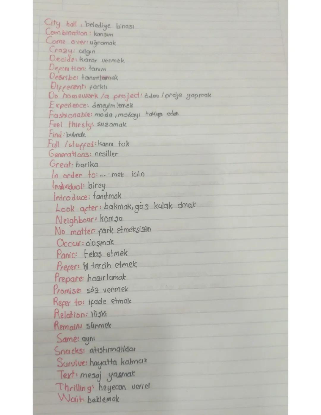 İngilizce 1. Ünite 8. Sınıf