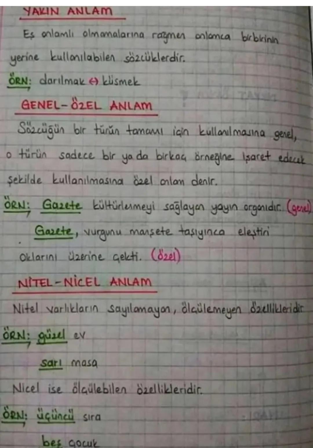 SÖZCÜĞÜN VE SÖZÜN ANLAMI
GERGEK ANLAM
Sözcüğün akla gelmesi gereken ilk anlamıdır.
ÖRN: Belediye bu yolu nihayet asfaltlamış.
ga.
Ormanda at