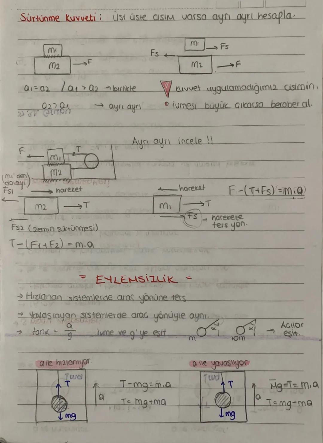 NEWTON HAREKET YASALARI
DEylemsizlik
Fnet = 0 ise
duruyorsa durmaya
hareket halindeyse sabit hızlı
harekete devam-
→Sabit hızla gitmek ile d