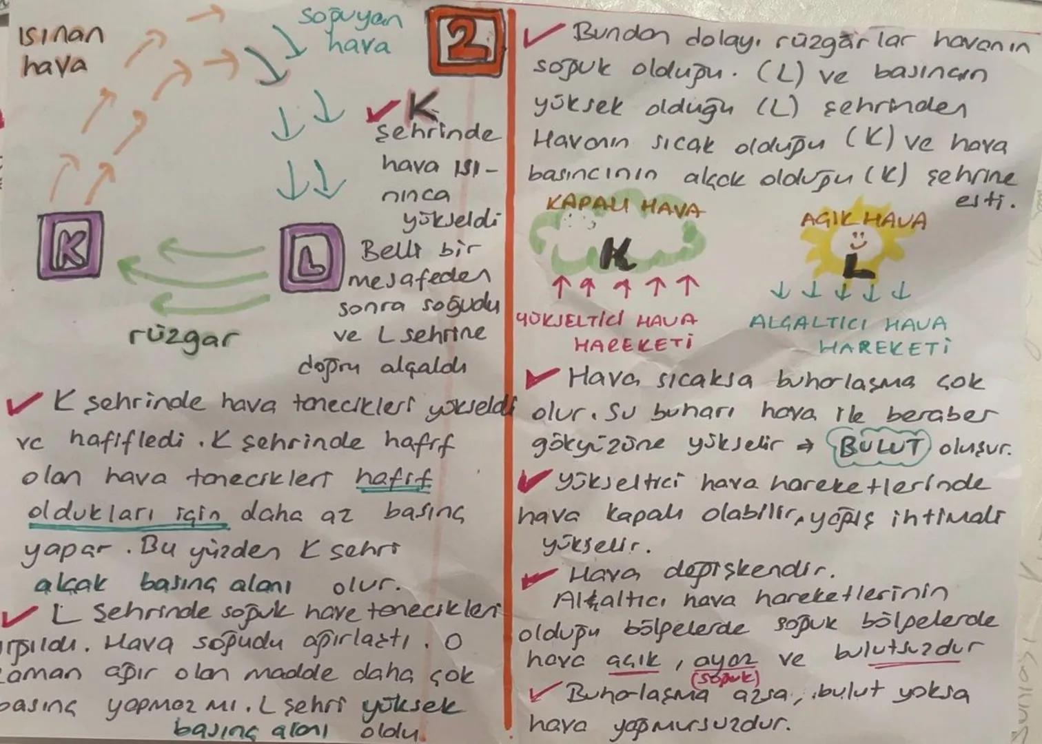 RÜZGAR
RÜZGAR: Yüksek Basınç
alanından Alçak Basınç aloma
doğru yatay yöndeki hava
hareketlerine denir.
ÖRNEK
1020
Milibar
1000
milibar