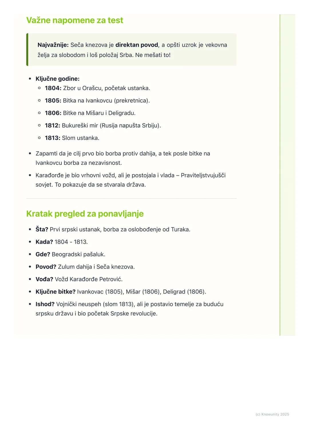 # Prvi srpski ustanak: uzroci,
vođe i značaj
Uvod u Prvi srpski ustanak
Prvi srpski ustanak je bio masovni oružani otpor Srba protiv Osman