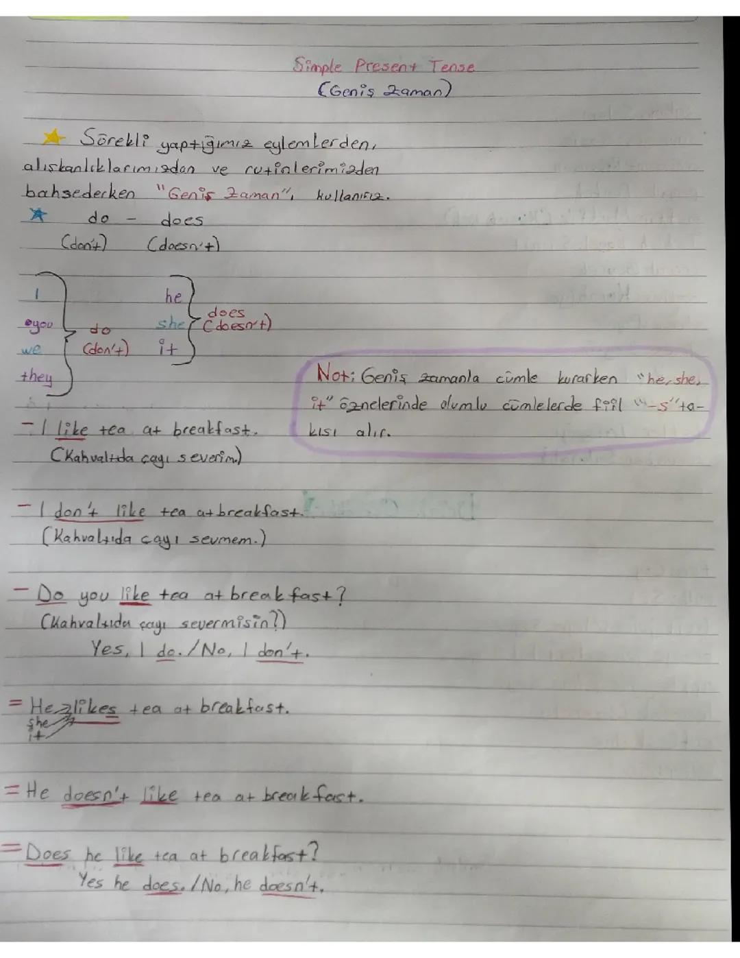 Geniş Zaman İngilizce Konu Anlatımı