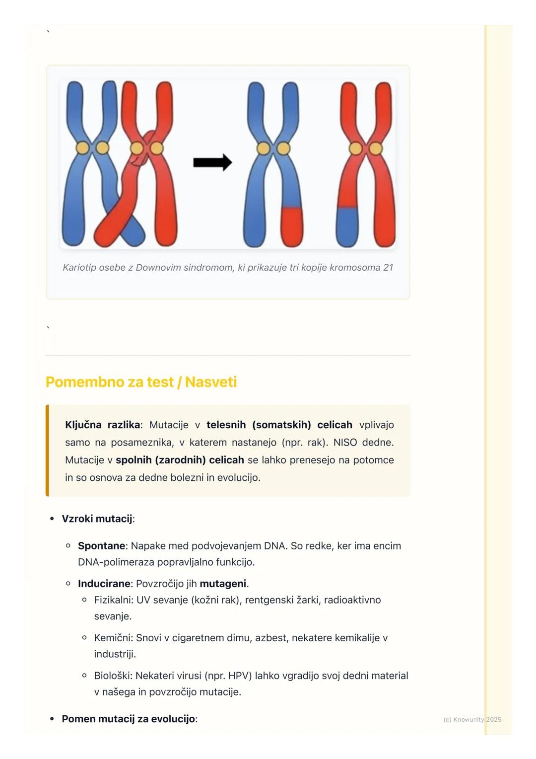 # Mutacije
Kaj so mutacije?
Mutacije so trajne spremembe v dednem materialu (DNA). So naključne in
se lahko zgodijo v katerikoli celici. S
