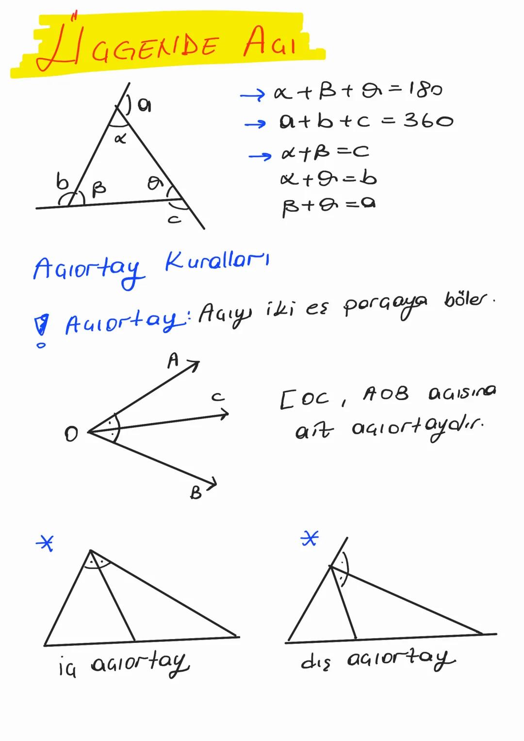 TIGGENDE AGIL
→α + B +2=180
> a+b+c =360
В
Ө
x+B=C
x+9=b
B+2=9
Agiortay Kuralları
Aucortay: Aaly, iki es porçaya böler.
A
B
C
сос, дов adisi