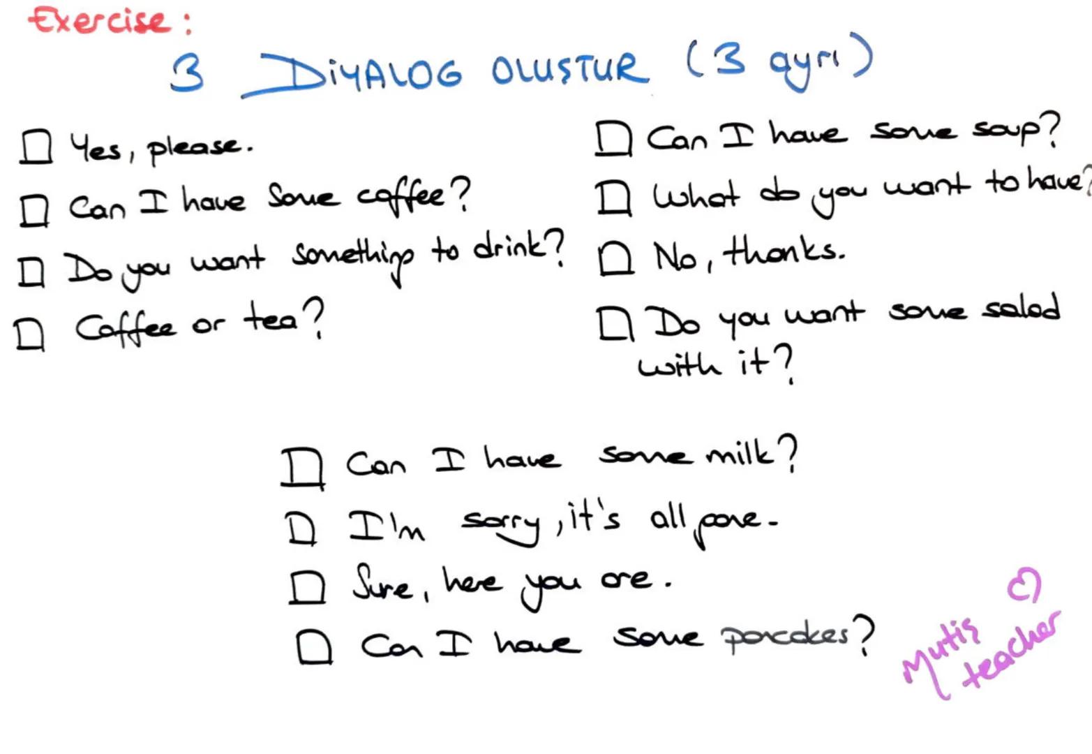 # GRADE 6 UNIT 2
Mytis Teacher
Yummy Breakfast - The Names of the foods and drinks
Honey: Bal
Pastrami: Pastırma
Butter: Tereyağı
Mushroom