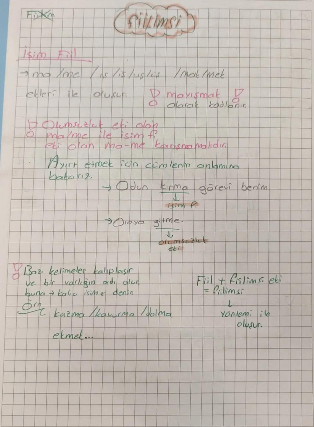 Isimo Fill
fillimsi
a makme / is is lustus / maklmek
ekleri ile
olusur
D maxismat 17
olarak kodlanır.
b Oumsuzluk eli olan
malme ile isim f.