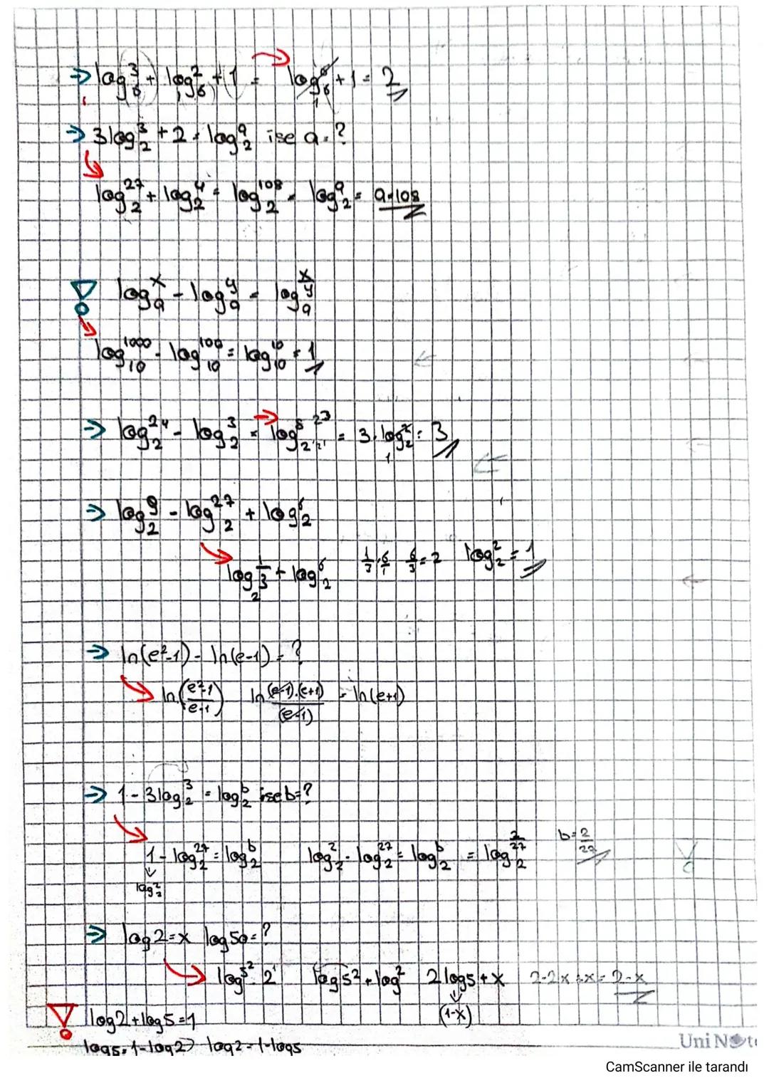 Logaritina
2x = 8 x=3
232 X-6
32x 27 x 2
Lolag Gisto
2x = 3 101090
Play taban
Tog
X = log³
ataban
3* - 5 X=1093
076
99
axtayo, bo
X logo
2x