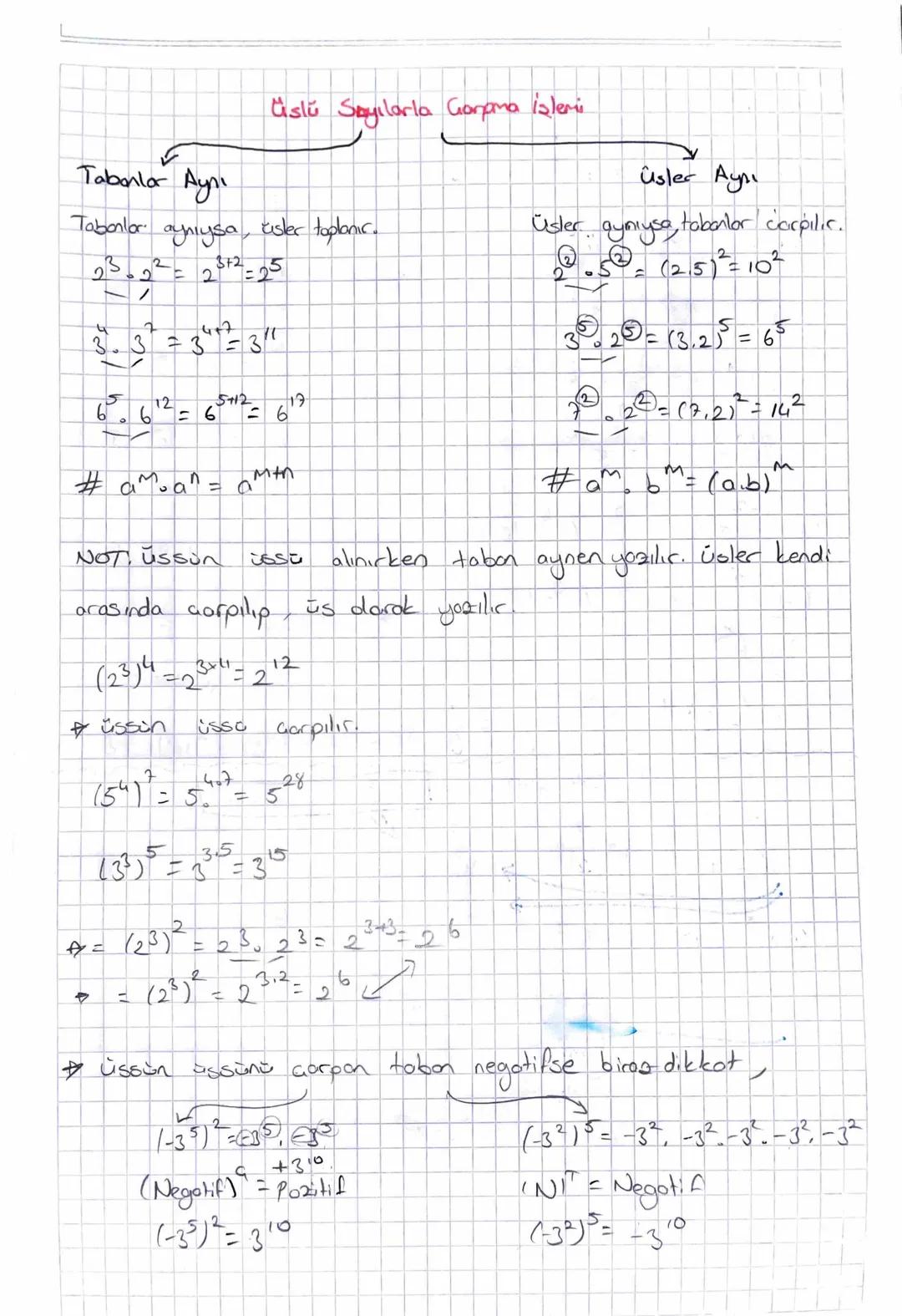# ÜSLÜ SAYILAR
a ve
M birer tom sayı olmak üzere
a.a.a -------- a= aⁿ
nüs, kuvvet
in tone
a- tabon
3.3.3.3=3⁴
5.5.5:5³
= 2.2.7.7
(-2)