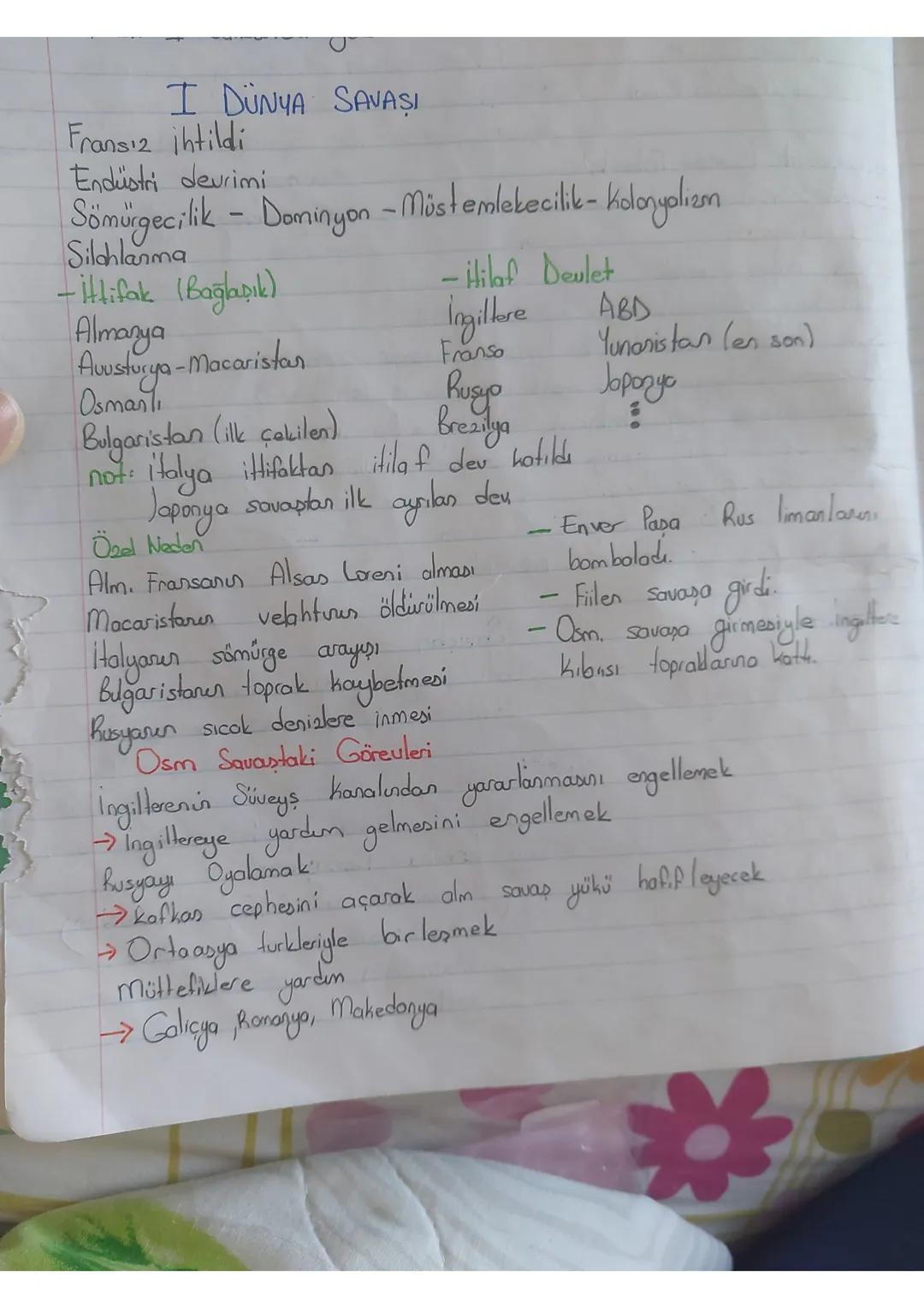 I DÜNYA SAVAŞI
Fransız ihtildi
Endüstri devrimi
Sömürgecilik - Dominyon - Möst emlekecilik-kolonyalizm
Silahlanma
-İttifak (Bağlaşık)
Almany