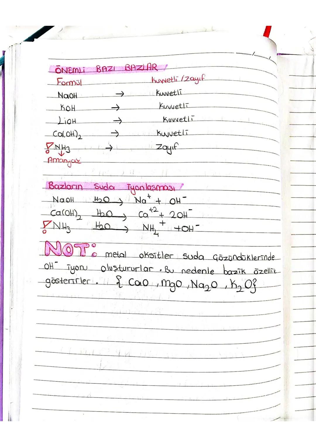 24 saruty
Moleküler
Düzeyde Asitlik -Bazlik
Sulu Gözeltilerinde
asit OH-
H30+ (H+)
iyonu oluşturan
Lōnemli Bazı Asitler /
Hcl → Kuvvetli
yon