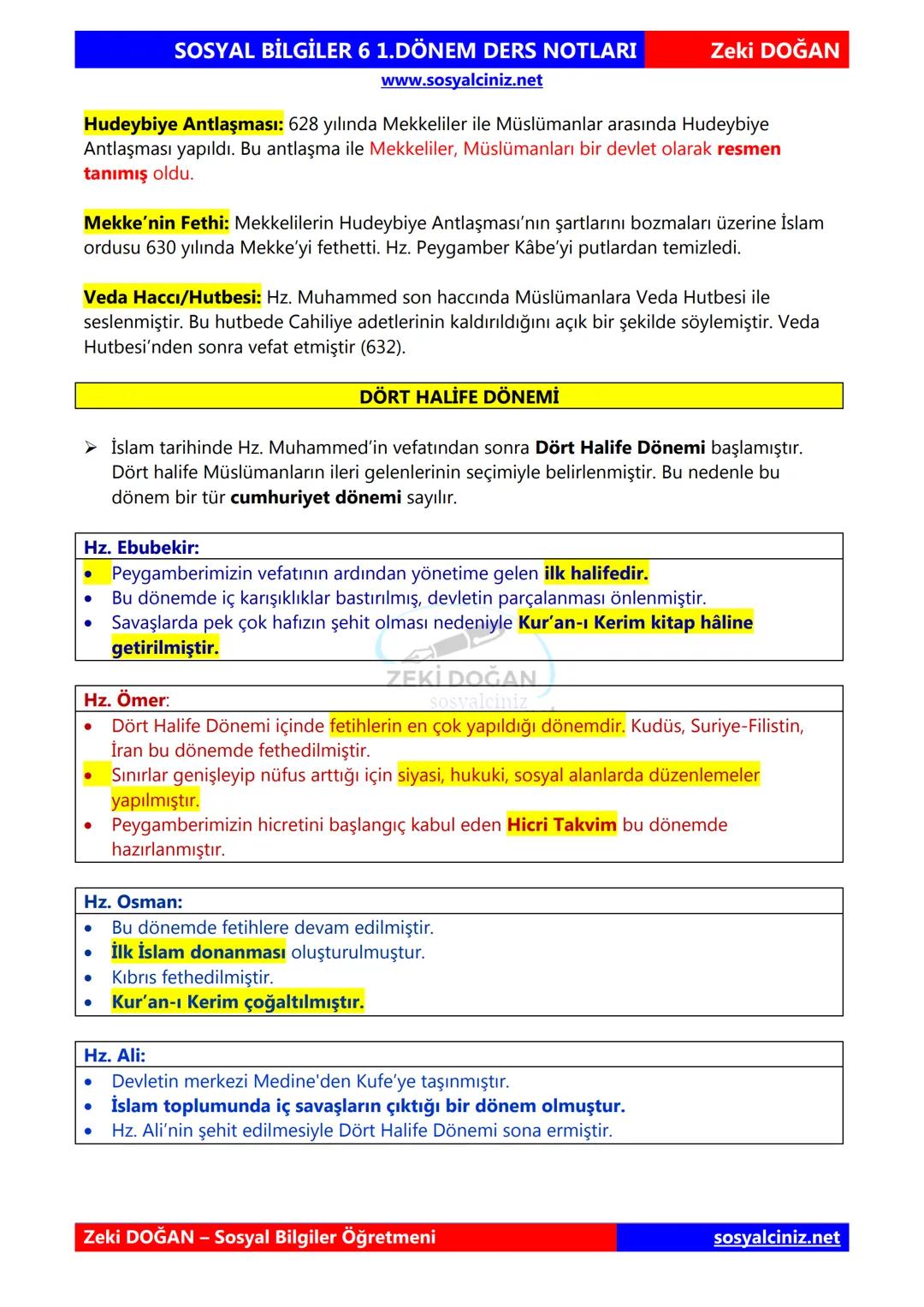 SOSYAL BİLGİLER 6
DERS NOTLARI
KONU ÖZETLERİ
Zeki DOGAN
Sosyal Bilgiler Öğretmeni
www.sosyalciniz.net
ZEKİ DOĞAN
sosyalciniz.net ## SOSYAL B