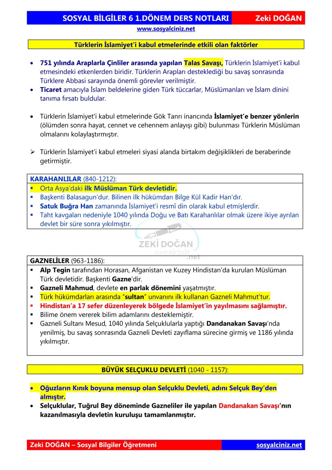 SOSYAL BİLGİLER 6
DERS NOTLARI
KONU ÖZETLERİ
Zeki DOGAN
Sosyal Bilgiler Öğretmeni
www.sosyalciniz.net
ZEKİ DOĞAN
sosyalciniz.net ## SOSYAL B