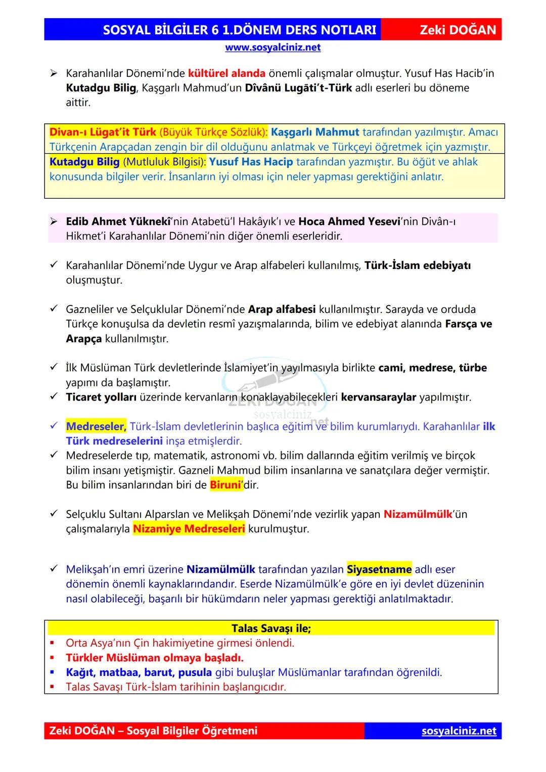 SOSYAL BİLGİLER 6
DERS NOTLARI
KONU ÖZETLERİ
Zeki DOGAN
Sosyal Bilgiler Öğretmeni
www.sosyalciniz.net
ZEKİ DOĞAN
sosyalciniz.net ## SOSYAL B