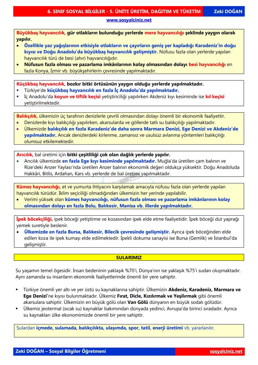 SOSYAL BİLGİLER 6
DERS NOTLARI
KONU ÖZETLERİ
Zeki DOGAN
Sosyal Bilgiler Öğretmeni
www.sosyalciniz.net
ZEKİ DOĞAN
sosyalciniz.net ## SOSYAL B
