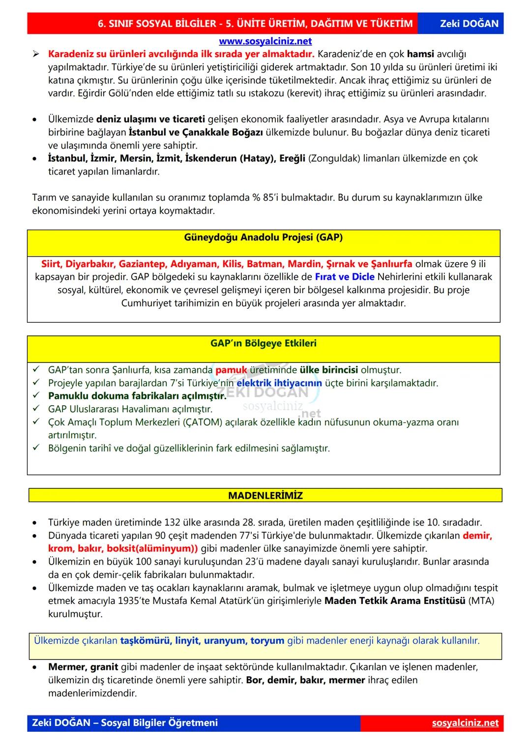 SOSYAL BİLGİLER 6
DERS NOTLARI
KONU ÖZETLERİ
Zeki DOGAN
Sosyal Bilgiler Öğretmeni
www.sosyalciniz.net
ZEKİ DOĞAN
sosyalciniz.net ## SOSYAL B