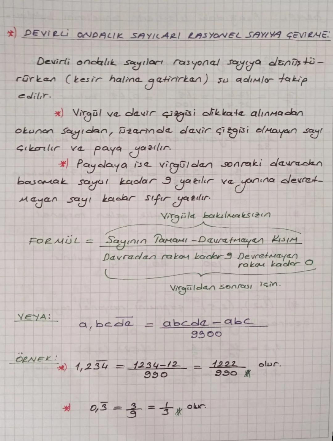ÖRNEK: Aşağıda varilan rasyonal sayılora
kosılık galan ondalık sayıları bulalım...
*) $\frac{3}{5} = \frac{3}{(2)} = \frac{6}{10} = 0,6$
*