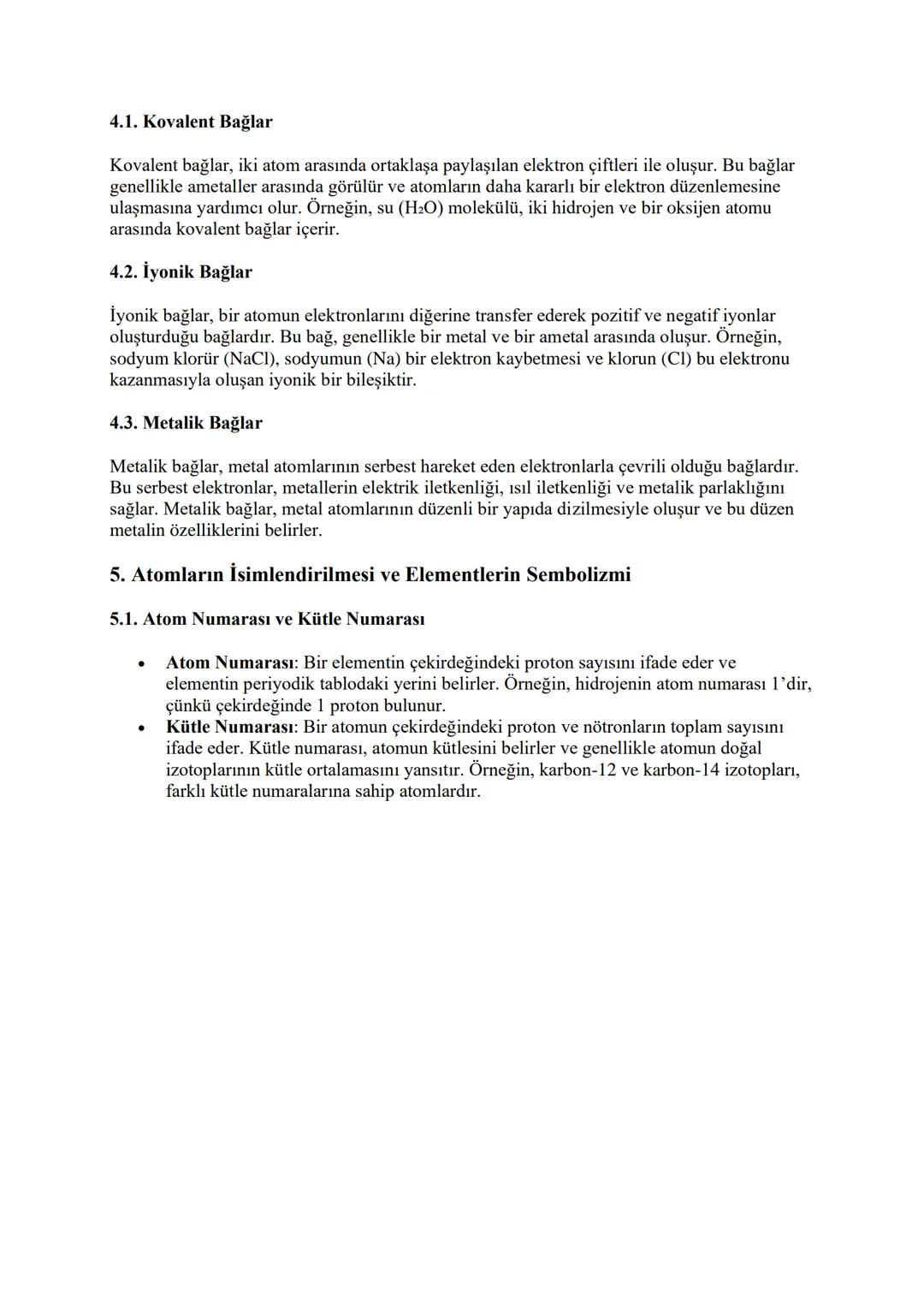 # Atom ve Periyodik Sistem
1. Atomun Yapısı
1.1. Atomun Temel Bileşenleri
Protonlar: Atom çekirdeğinde bulunan ve pozitif yük taşıyan pa