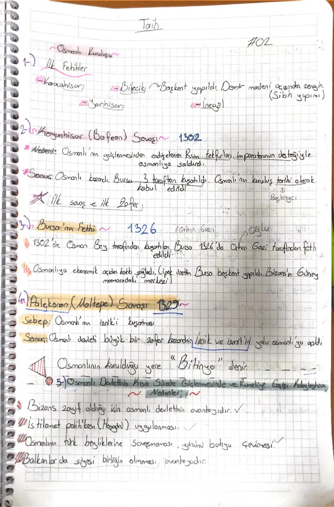 Tarih
#02
Osmanlı Kuruluşu
1-) Fetihler
14 Bilecik Başkent yapıldı. Demir modeni açısından zengin.
Karacahisor
Sarhisor
begal
(Silan yapımı)