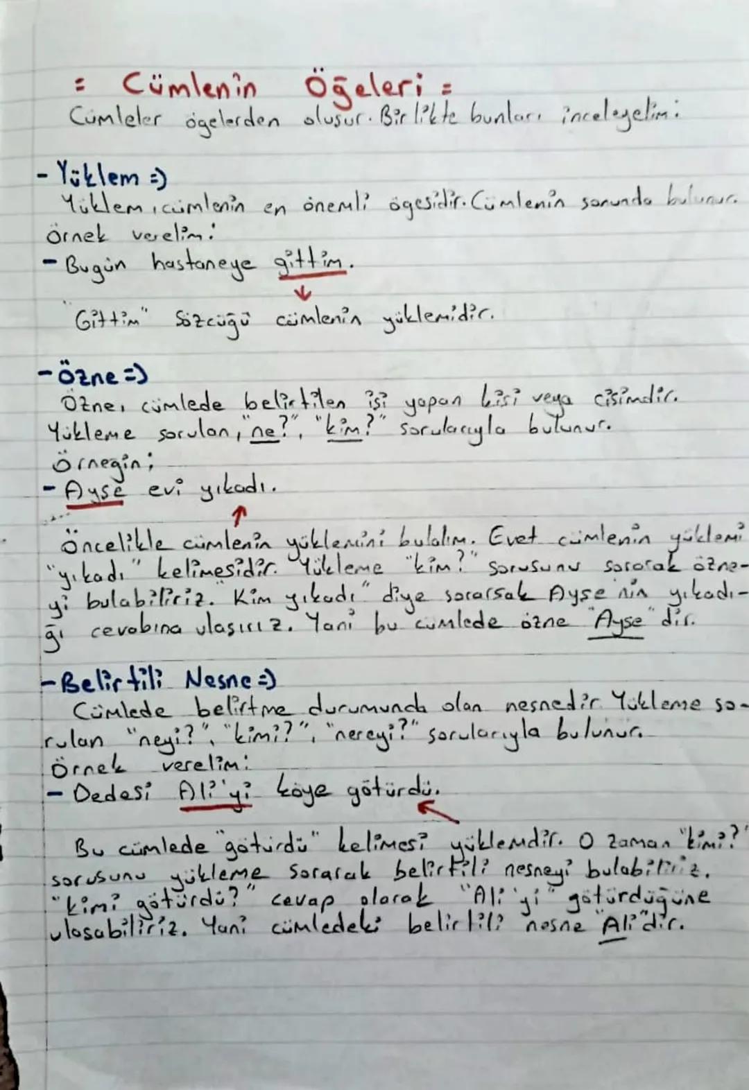 = Cümlenin Öğeleri =
Cumleler ögelerden oluşur. Birlikte bunları inceleyelimi
- Yüklem =)
Yüklemicümlenin en önemli ögesidir. Cümlenin sonun