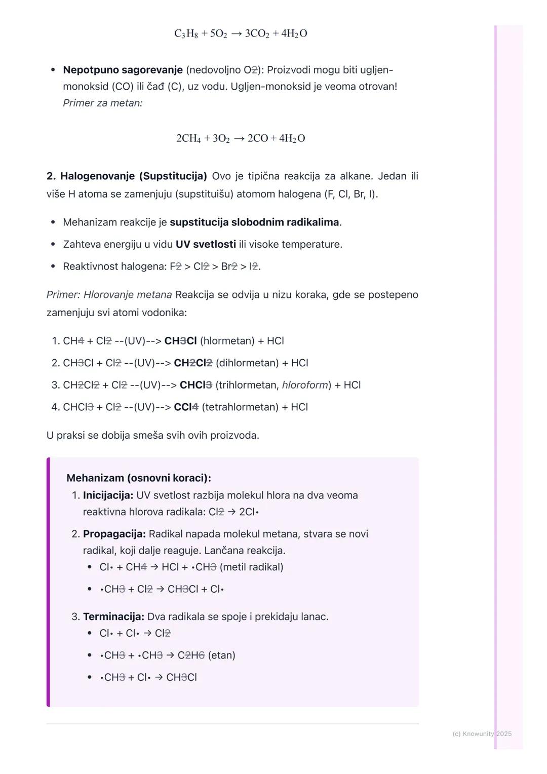 # Alkani
Uvod u alkane i opšte karakteristike
Alkani su zasićeni ugljovodonici. To znači da sadrže samo atome ugljenika (C)
i vodonika (H)