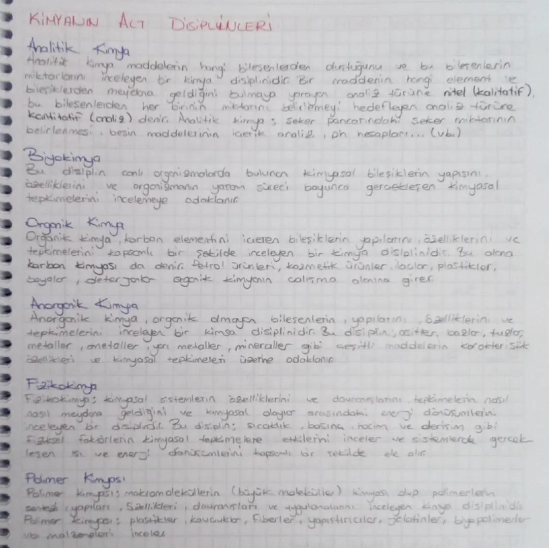 KIMYANIN ACT D'SiPLENLERİ
Analitik Kimya
be
bileşenlerin
Analitik kimya maddelerin hang: bileşenlerden disitugunu ve
miktarların inceleyen b