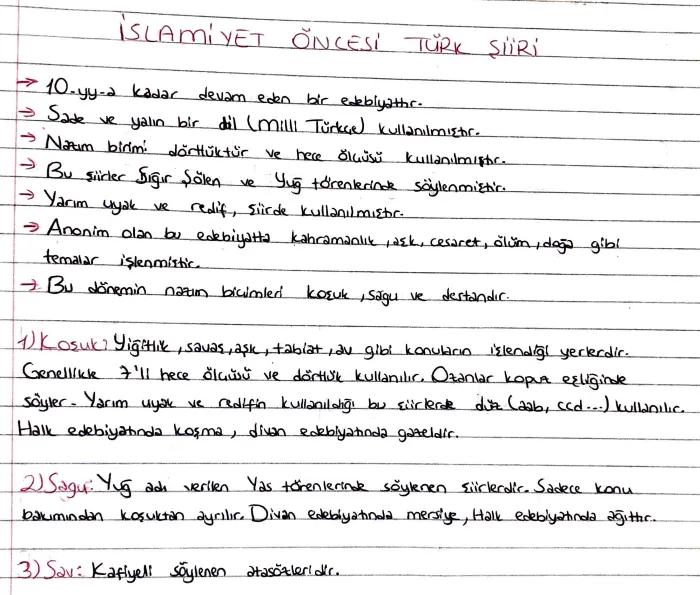 →
ISLAMIYET OŎNCESİ TURK ŞiiRi
10-yy-a kadar devam eden bir edebiyathr.
→ Sade ve yalın bir dil (milll Türkçe) kullanılmıştır.
dörtlüktür ve
