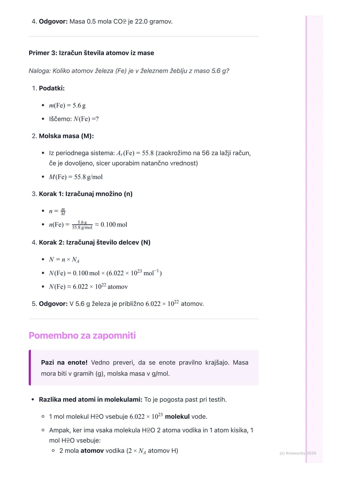 # Množina snovi in mol
Uvod v množino snovi
Atomi in molekule so izjemno majhni in jih je nemogoče šteti posamično. V
kemiji delamo z ogro