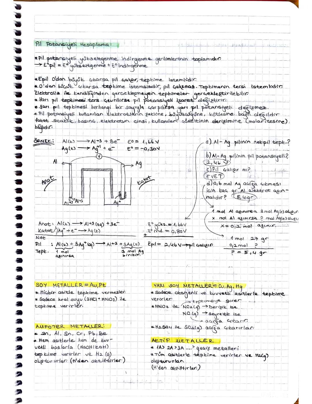 AYT KİMYA KİMYA VE ELEKTRİK
