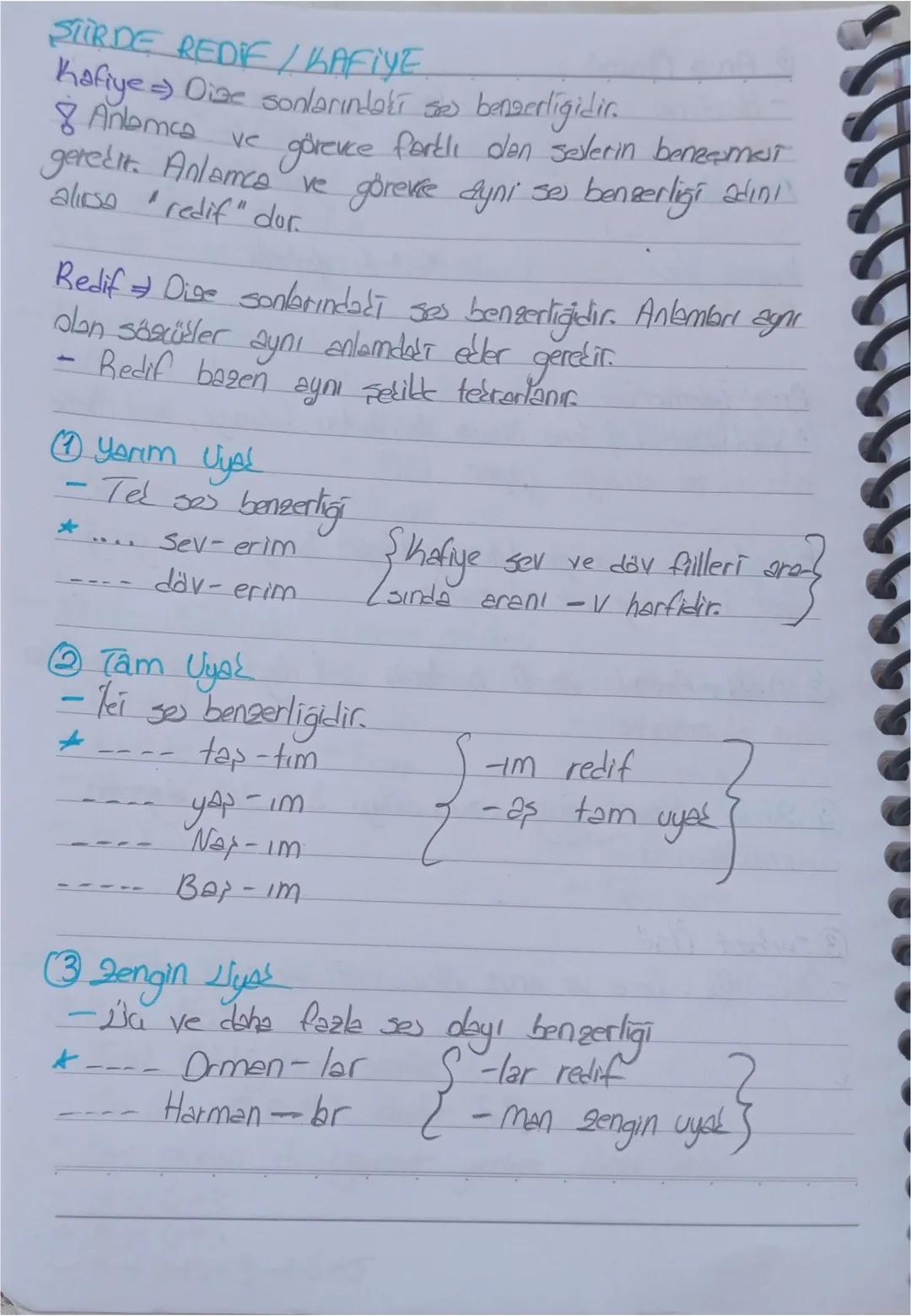 STRDE REDIE/KAFİYE
Kafiye - Dize Sonlarındaki se benzerliğidir.
gorevce farklı dan seslerin benzemest
ve göreve dyni se benzerliği adını
8 A