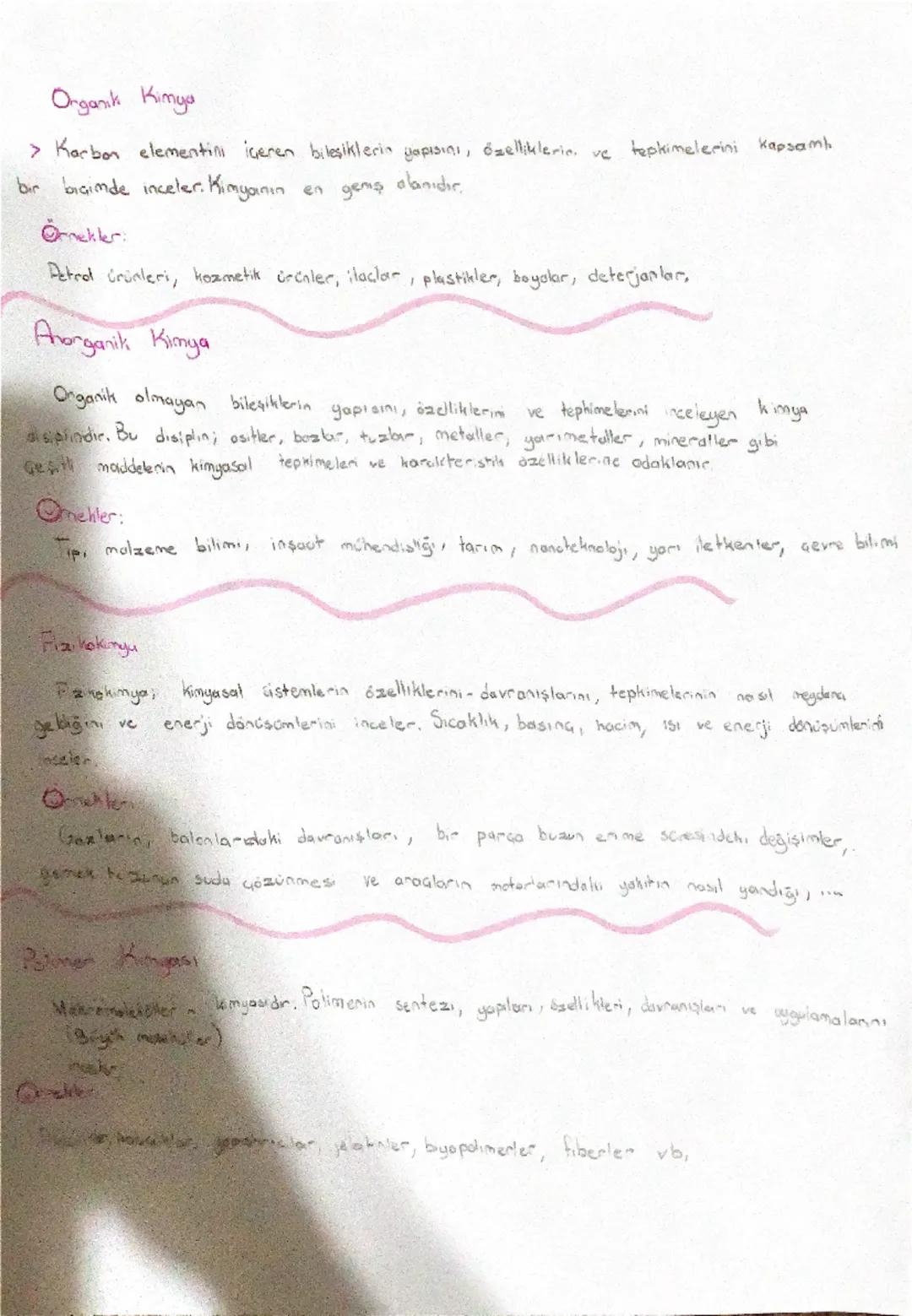 # Kimya
1. Dönem 1. Yazılı
Kimya. Maddenin yapısını ve özelliklerini inceleyen bilim dalıdır
Kimyanın Alt Dalları:
Analitik Kimya
Madd