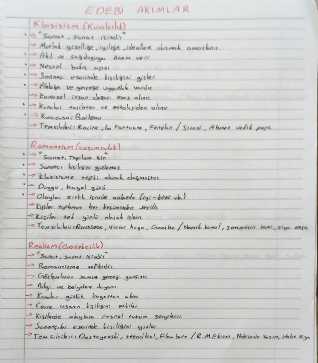 # EDEBİ AKIMLAR
Klasisizm (Kuralcılık)
* "Sanat, Sanat isindy
* Metlak güzellige, iyiliğe, ideallere ulusmak amasbinu.
* Akil ve sağd