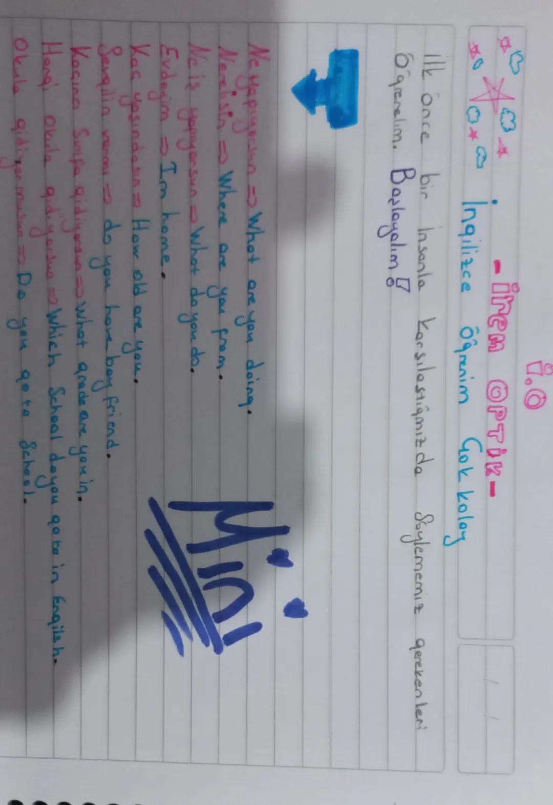 İngilizce mini öğren💌