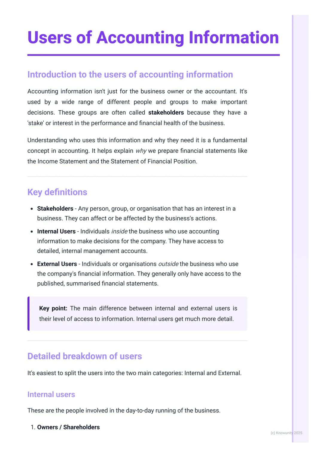 # Users of Accounting Information
Introduction to the users of accounting information
Accounting information isn't just for the business o