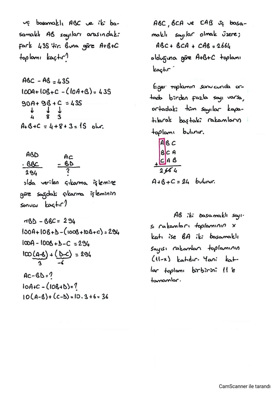# SAYI BASAMAKLARI
* Bir sayıyı duşturan rakamların
her biri bu sayının bir basama-
ğını oluşturur.
a, b, c birer rakam olsun ve
abc üç basa